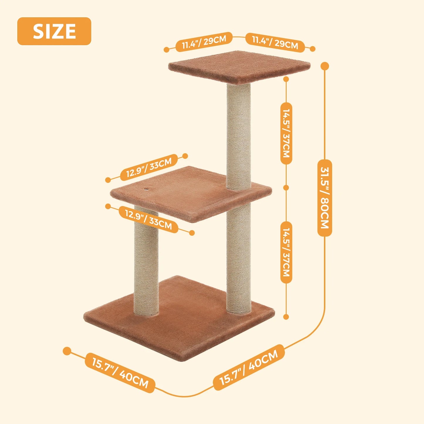 Premium PAWZ Road Cat Tree Tower With Scratching Posts