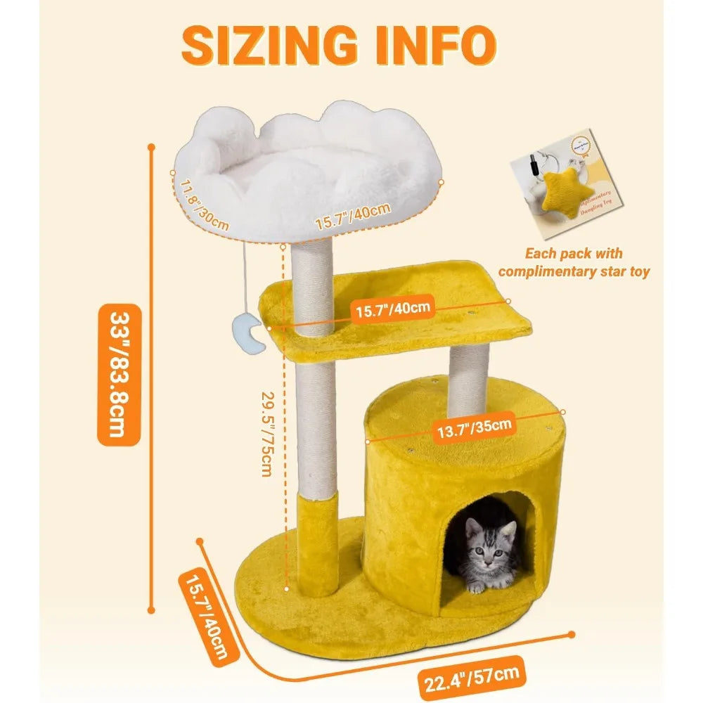 NBVCX Cat Tree Tower With Cozy Bed Large Condo Toys