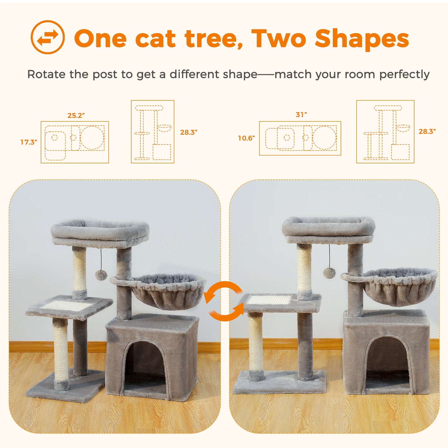 Premium PAWZ Road Cat Tree Tower With Scratching Posts