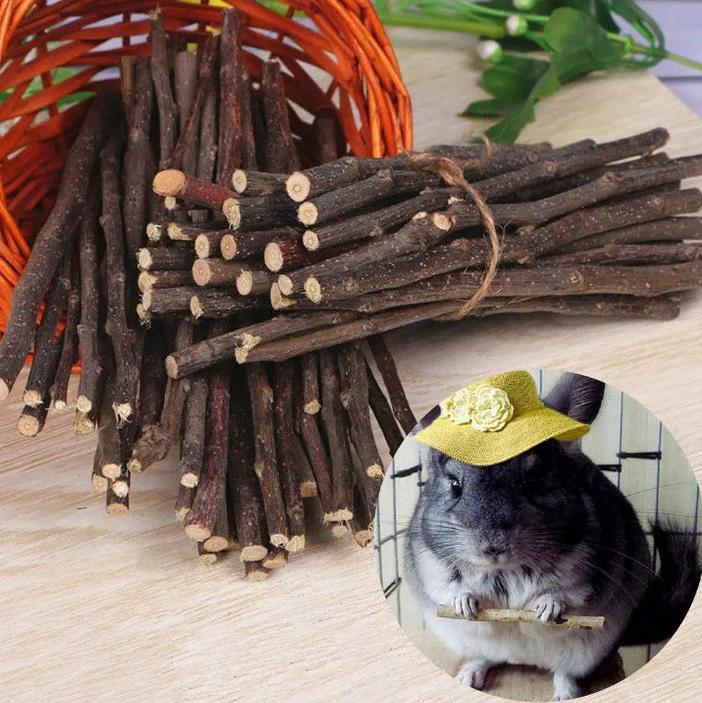 Natural Apple Branch Rabbit Chew Sticks For Small Pets