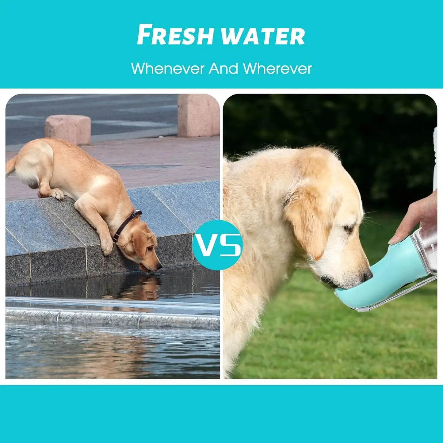 Leak Proof Portable Dog Water Bottle With Drinking Feeder