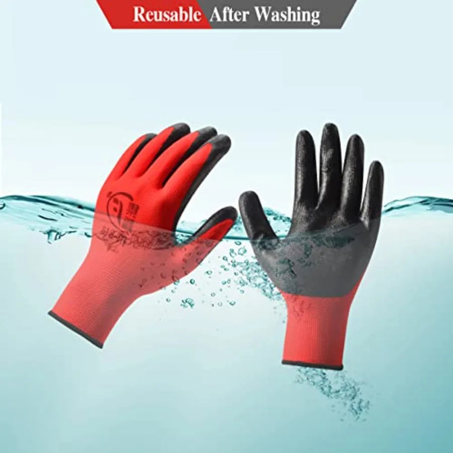 SHXI Gardening Gloves Breathable Rubber Coated for Men Women