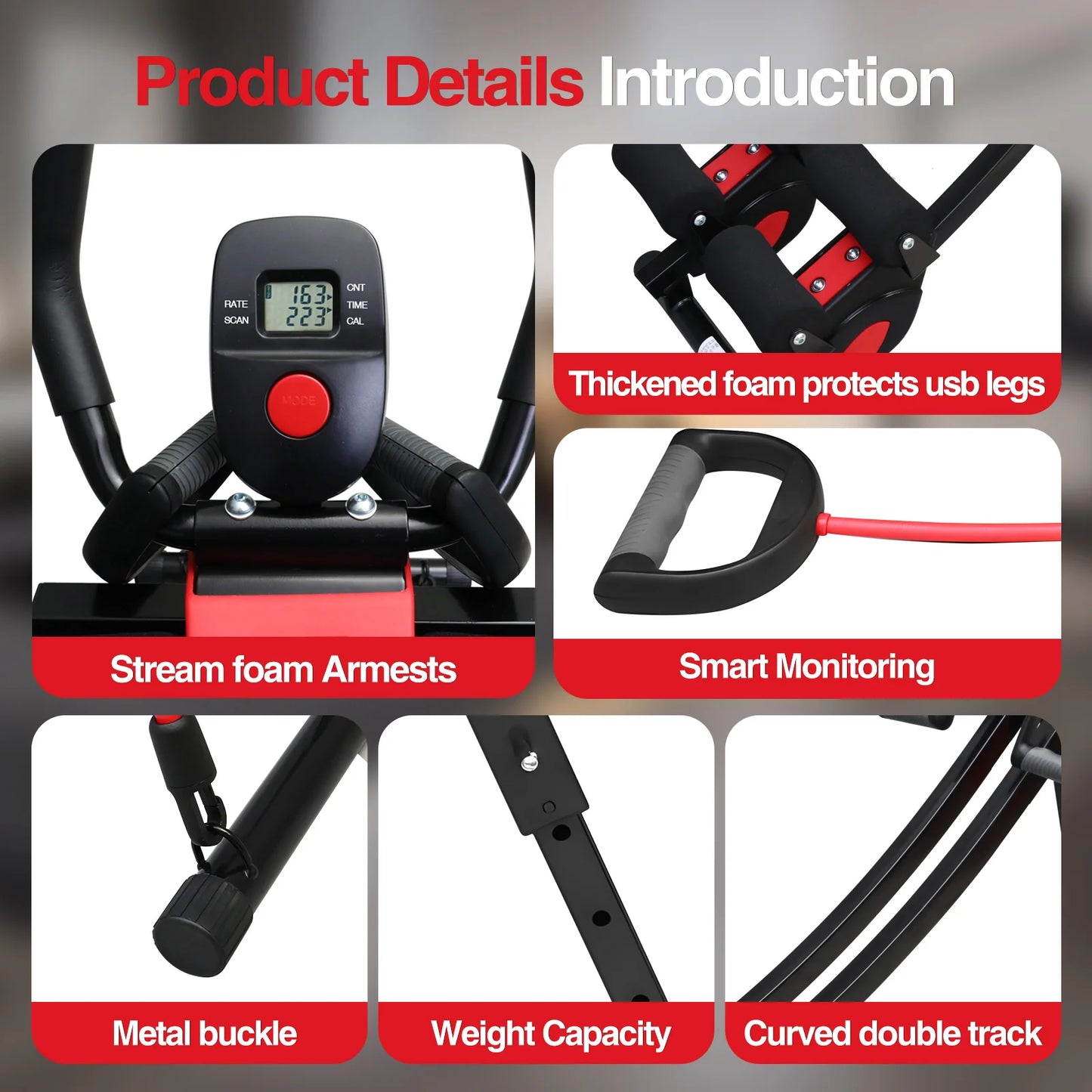 AB Machine Abdominal Trainer With Foldable LCD Display
