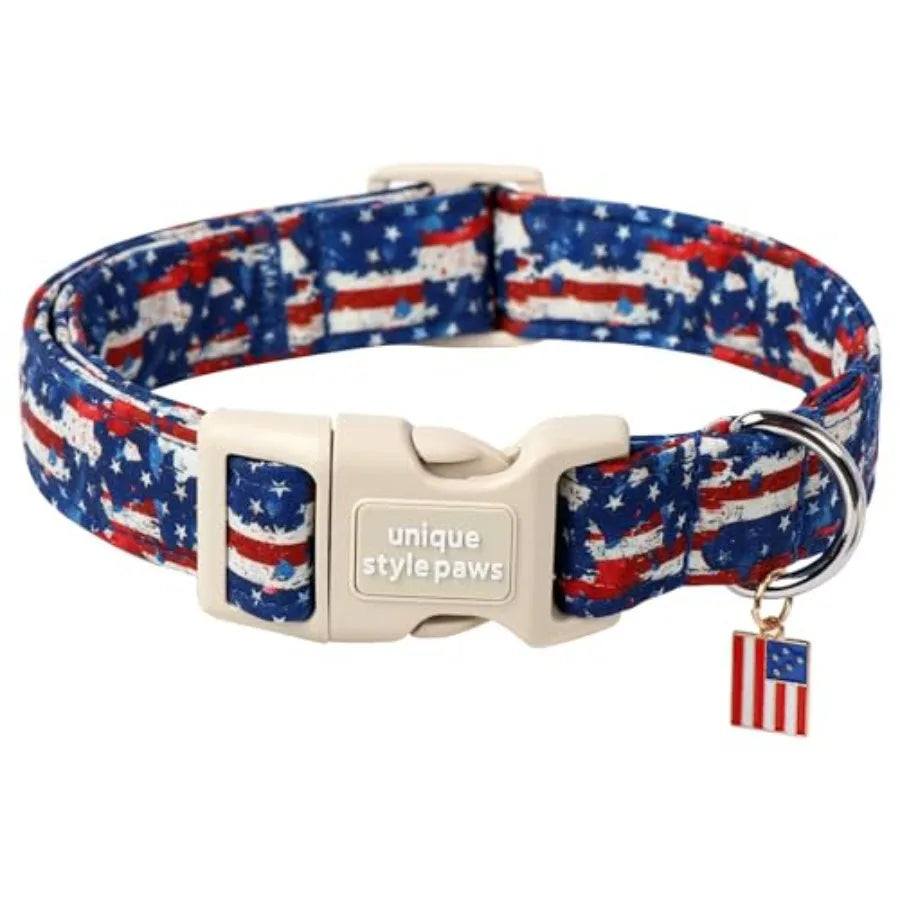 Dog Collar With Coconut Tree Pendant And Plastic Buckle For Small To Large Dogs