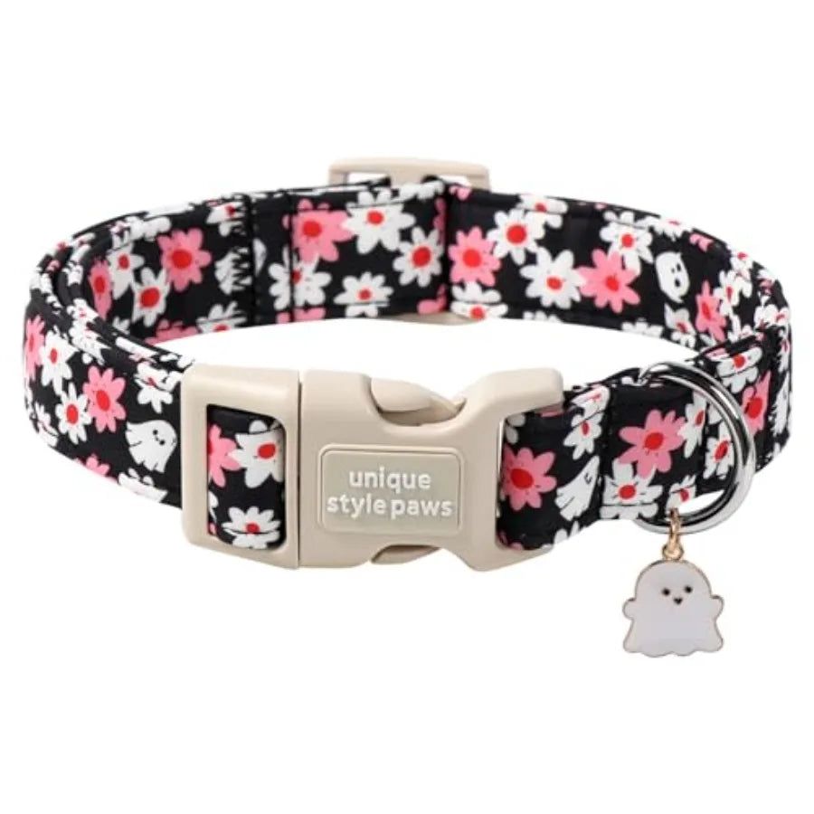 Dog Collar With Coconut Tree Pendant And Plastic Buckle For Small To Large Dogs