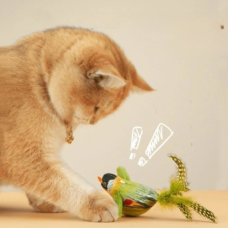 Interactive Flapping Bird Cat Toy With Realistic Chirp Sound
