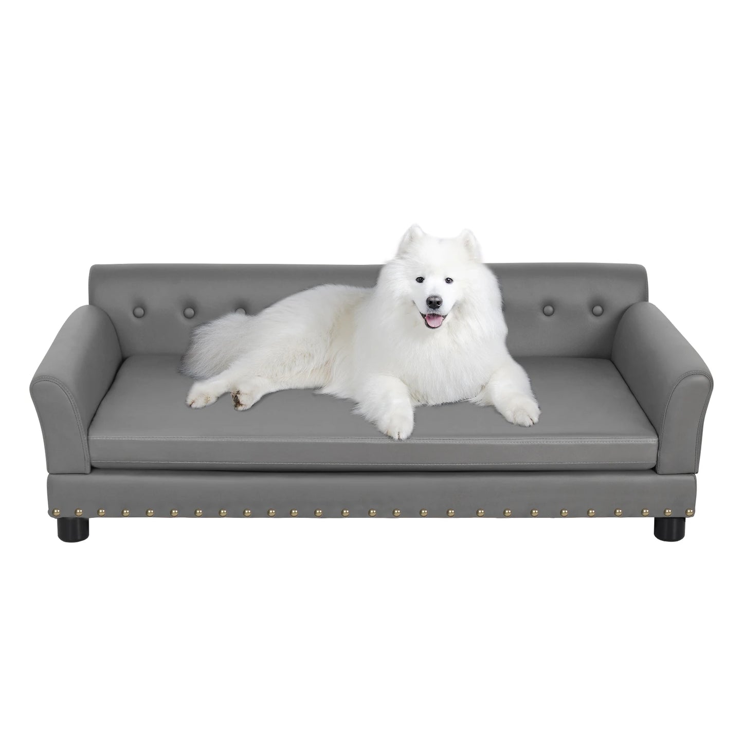 BINGOPAW Elevated Rectangle Leather Dog Bed For Indoor Comfort