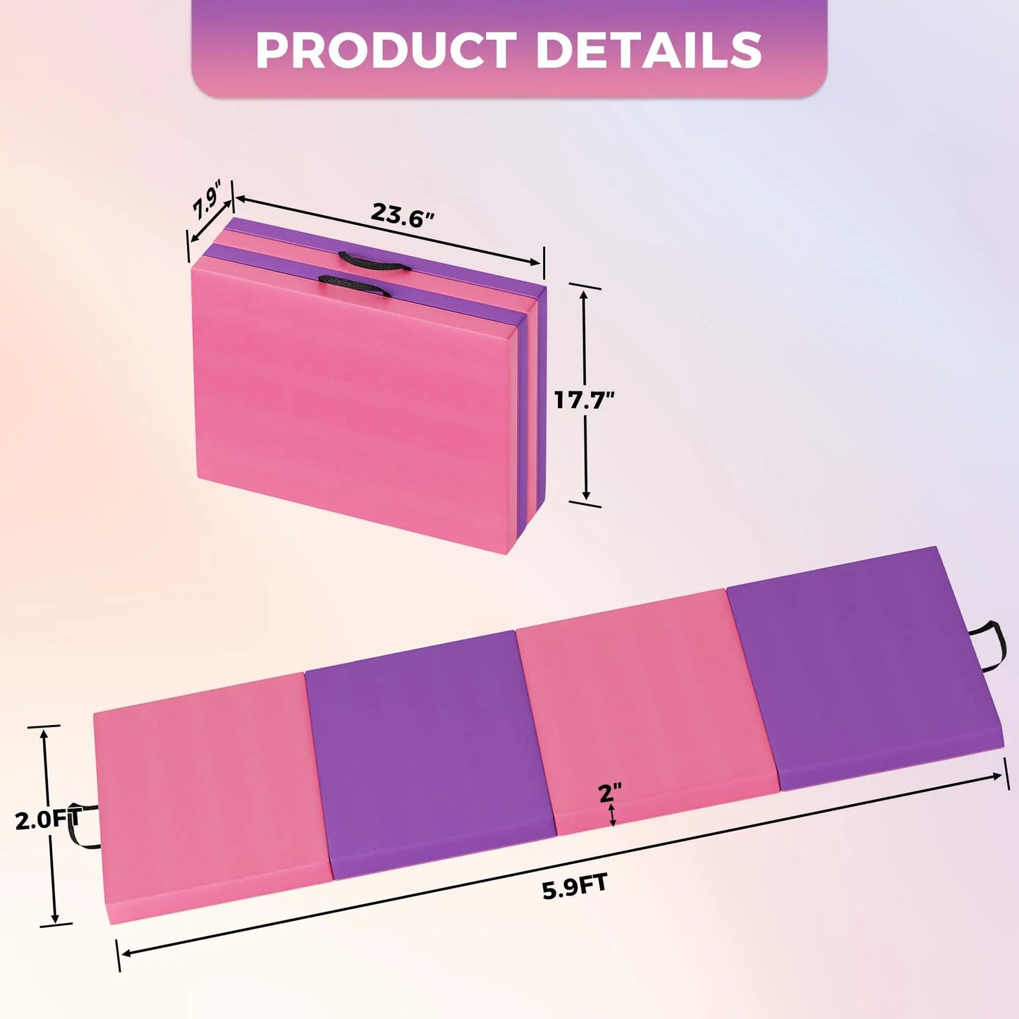 HiMISS Gymnastics Mat Foldable Tumbling Mats For Home Workouts