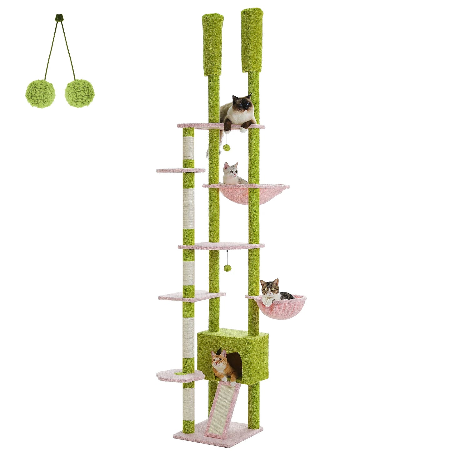 PETEPELA Cactus Cat Tree Floor to Ceiling Adjustable Height Tower