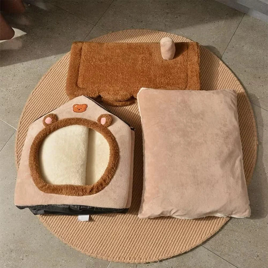 Foldable Cat House For Small Dogs And Cats Removable Bed