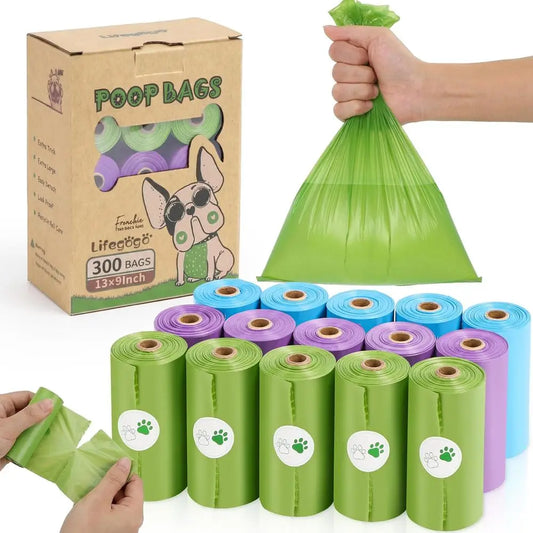 Unscented Dog Poop Bags 300 Count Leakproof 15 Rolls