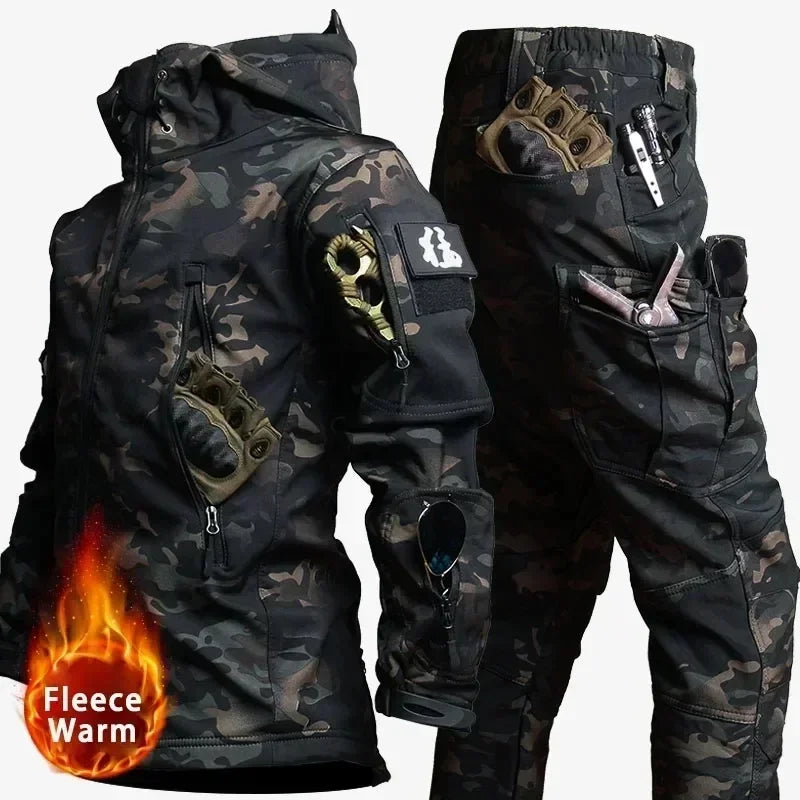 Tactical Waterproof Winter Combat Suit With Soft Shell Fleece