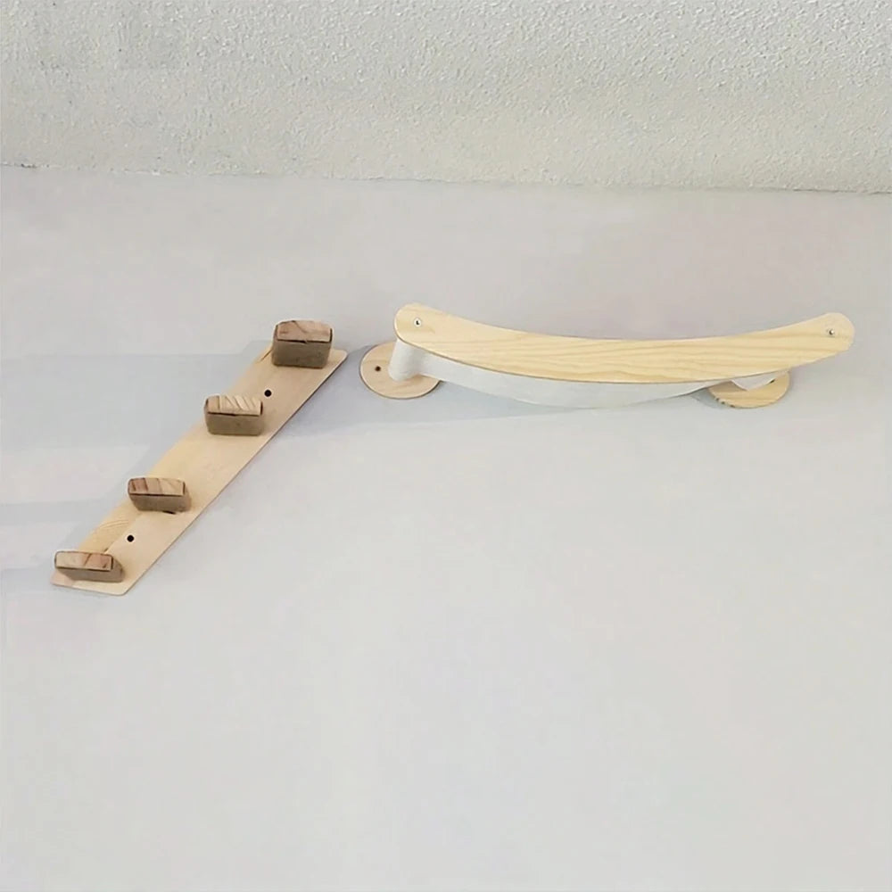 PETRAVEL Cat Hammock And Stairway With Sisal Rope Wall