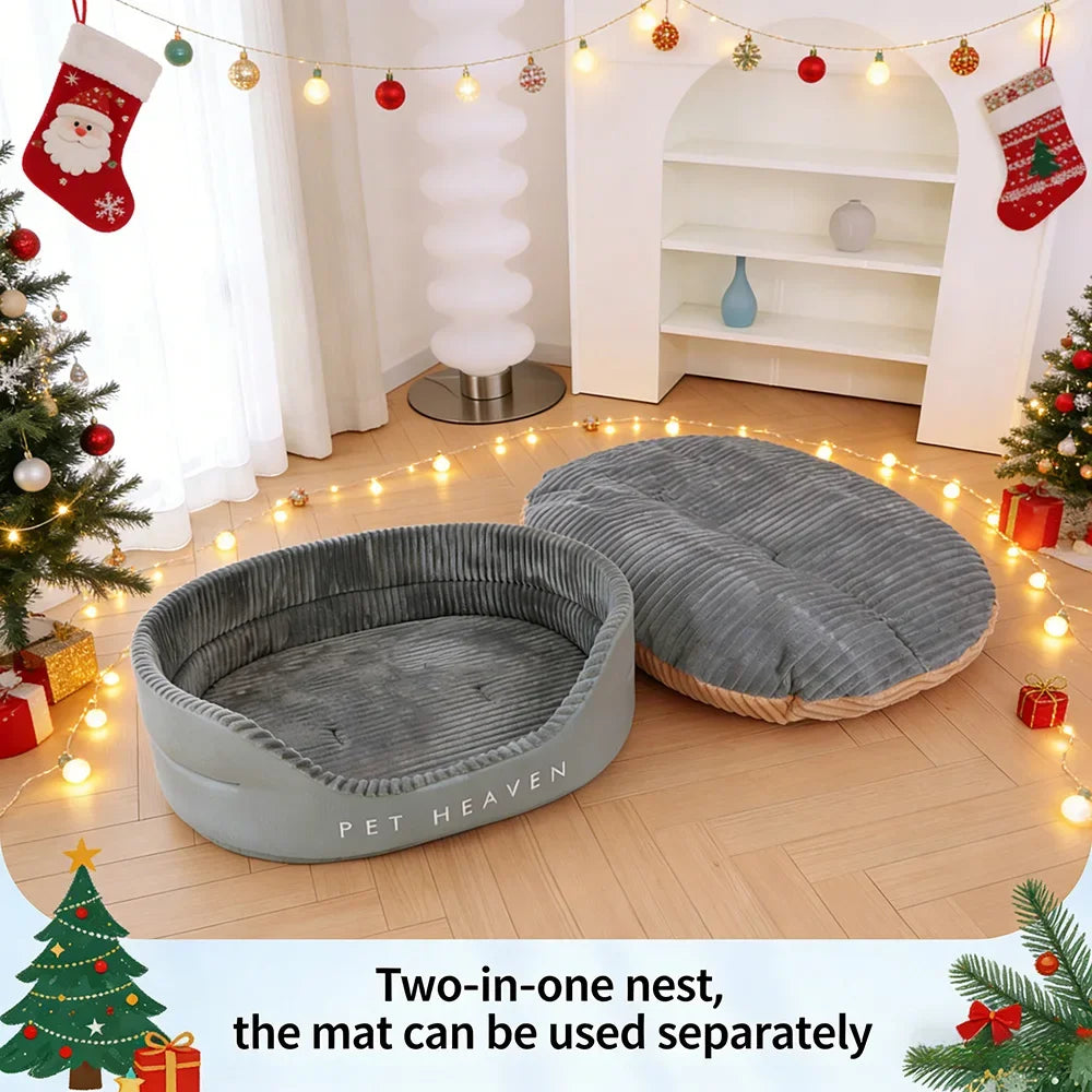 Large Dog Bed With Detachable Pad For Cats And Dogs