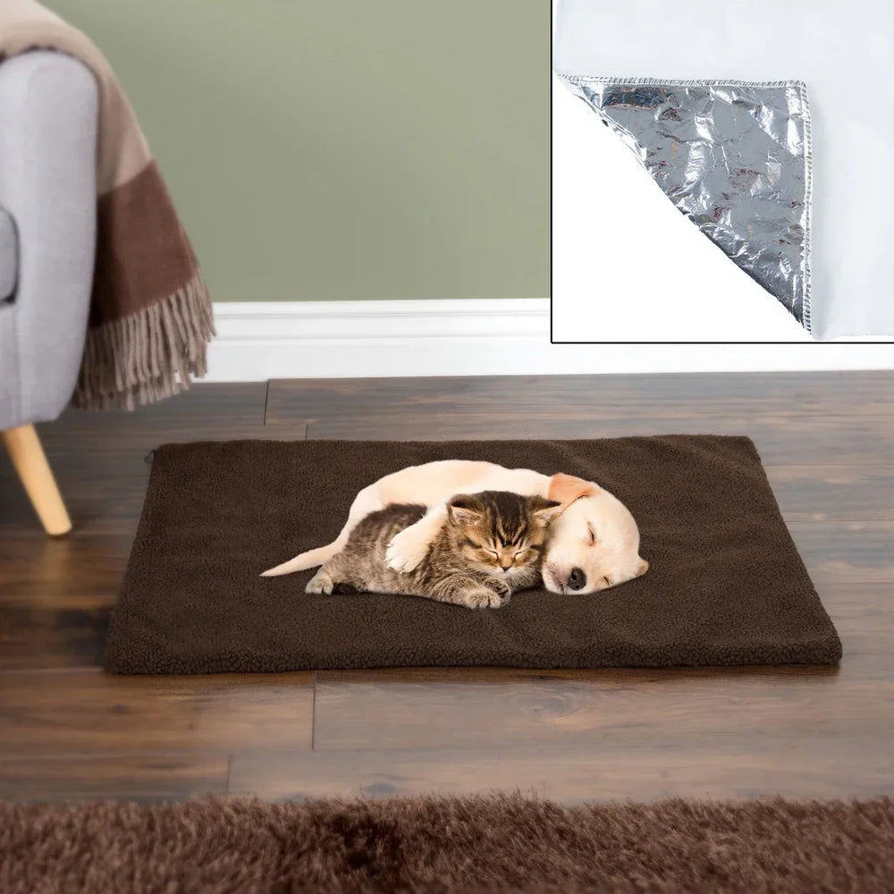Self-Heating Pet Pad For Dogs And Cats With Sherpa Cover