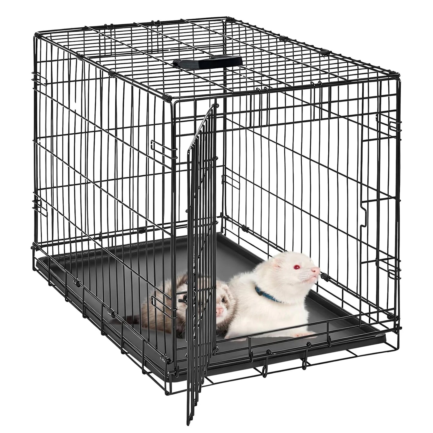 HiMISS Rabbit Cage Portable Folding Carrier With Slide Out Tray