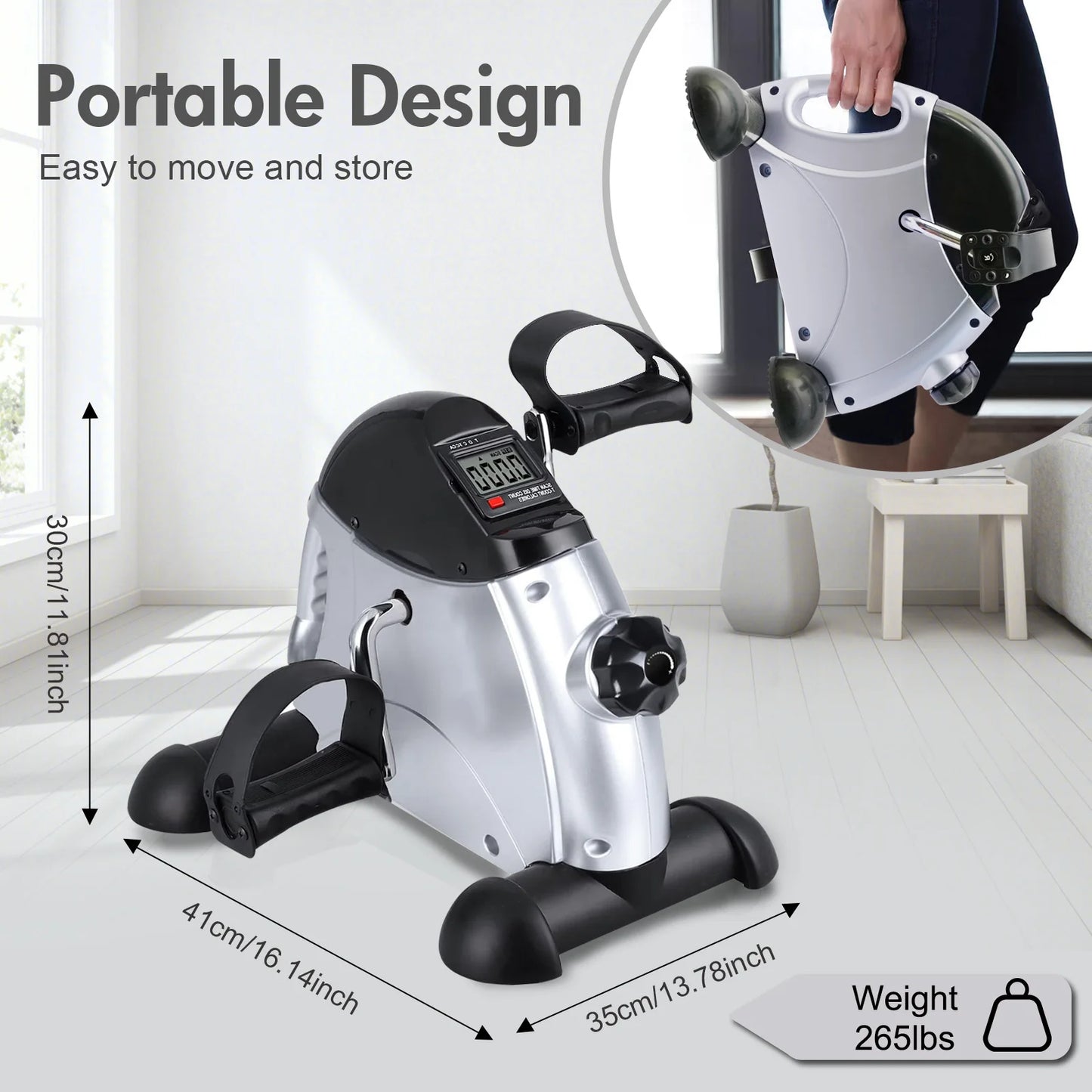 Under Desk Pedal Exerciser Motorized With LCD Display For Leg Arm Knee