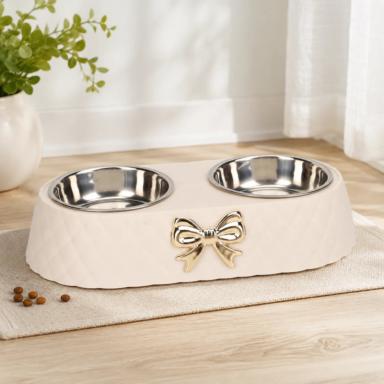 Double Stainless Steel Pet Bowls For Cats And Small Dogs