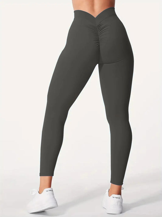 Women's Cross Over Yoga Leggings High Waist Stretch Tight Fitting