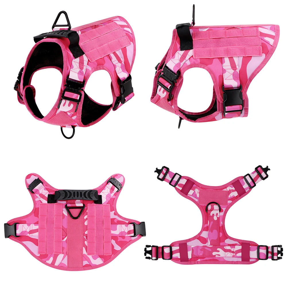 PETRAVEL Military Camouflage Dog Harness Adjustable Tactical Vest