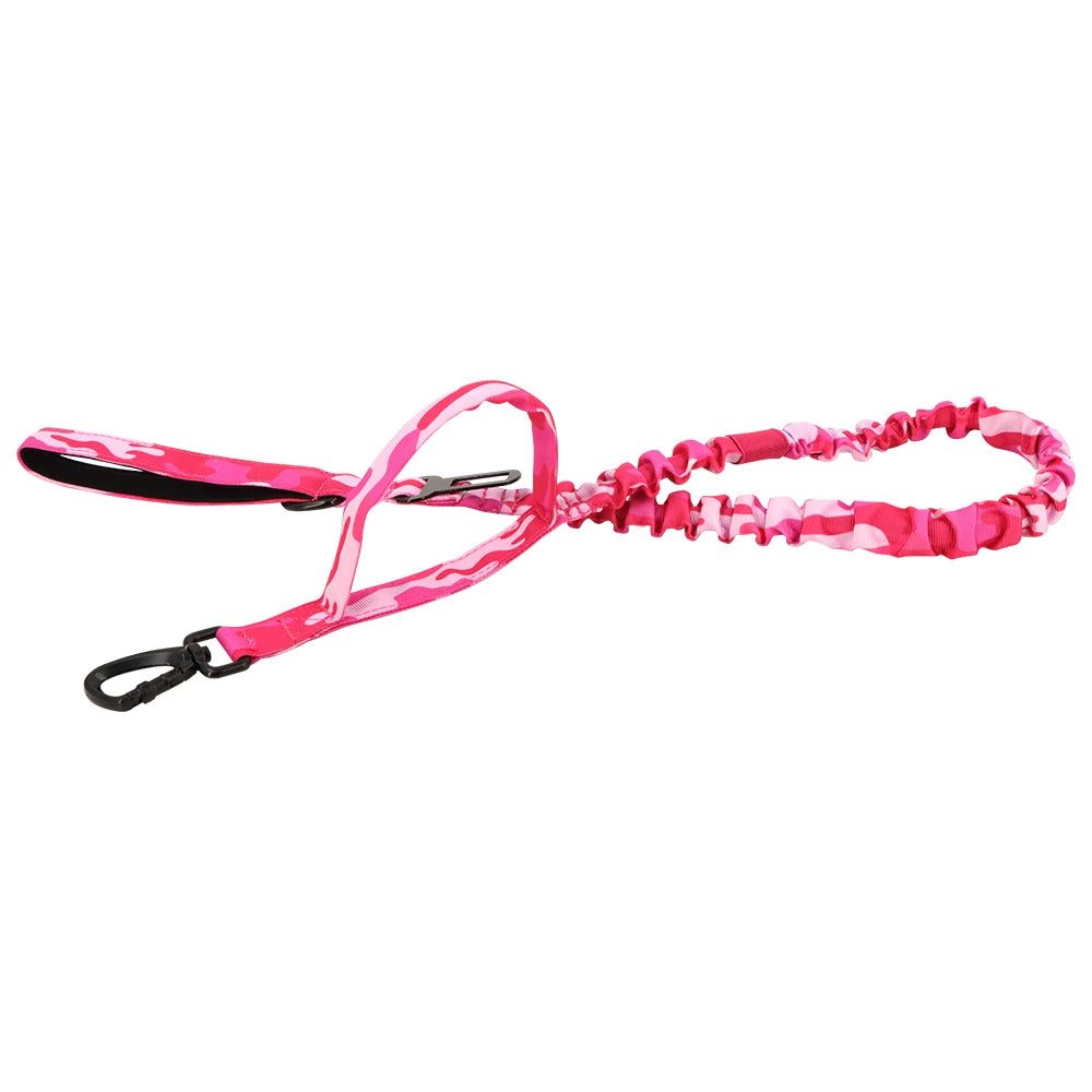 PETRAVEL Military Dog Leash With Quick Release Adjustable Elastic Rope