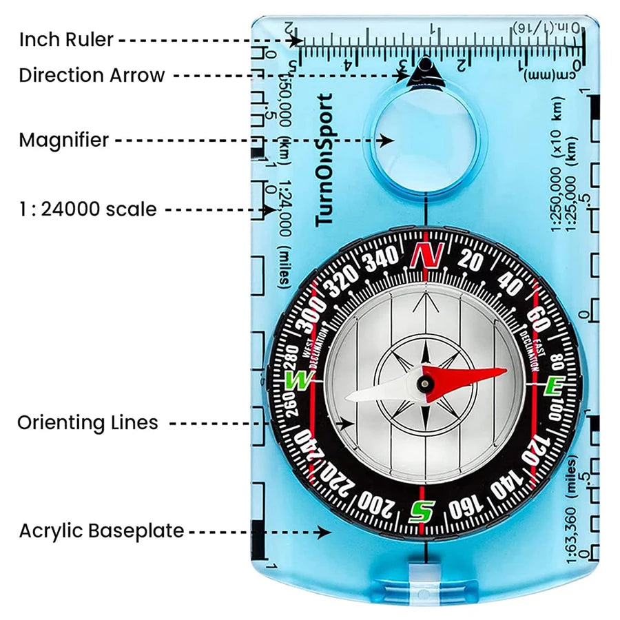 Waterproof Camping Compass for Outdoor Navigation Hiking and Map Reading