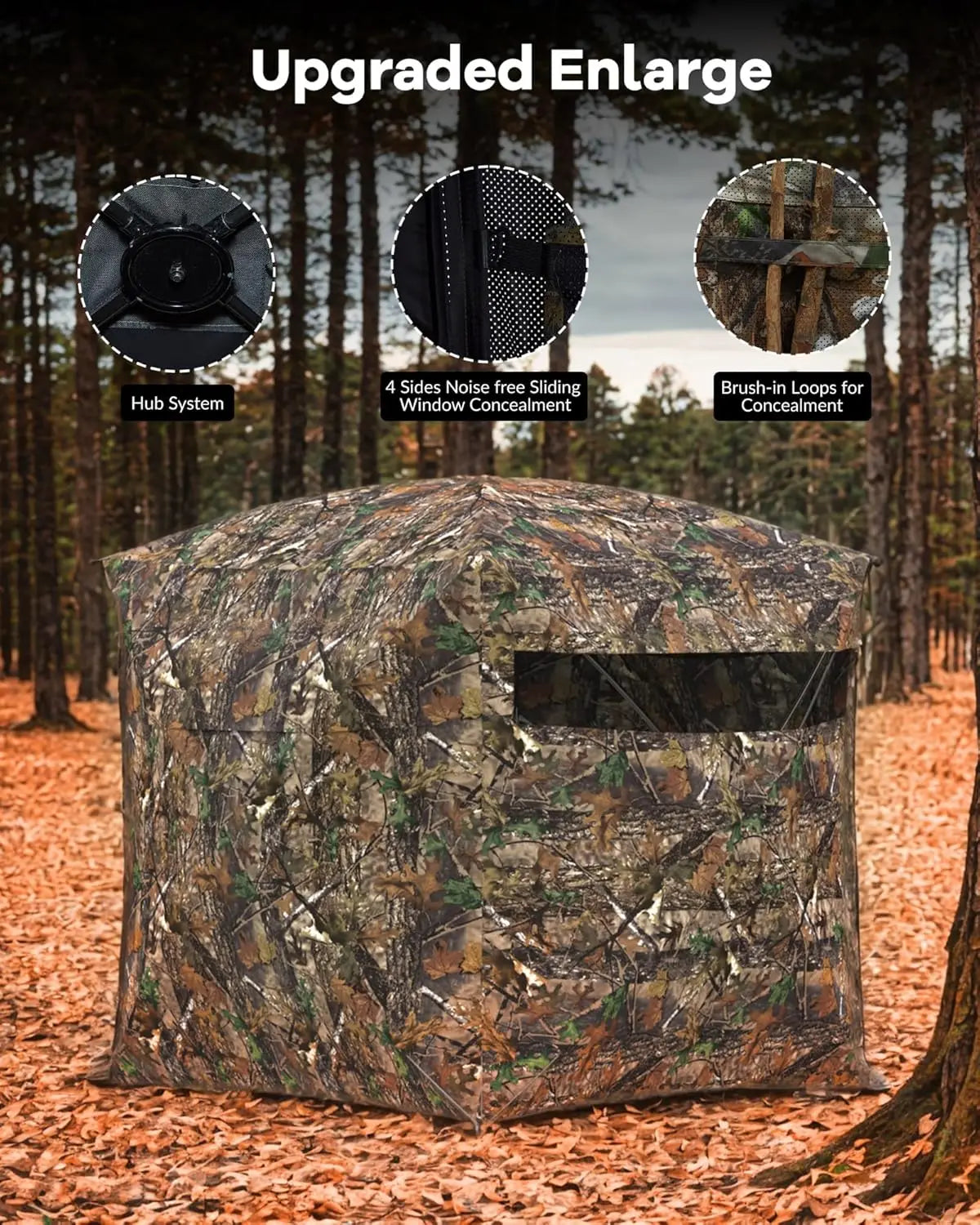 TWISTER.CK Outdoor Pop Up Ground Blind For Hunting With Windows
