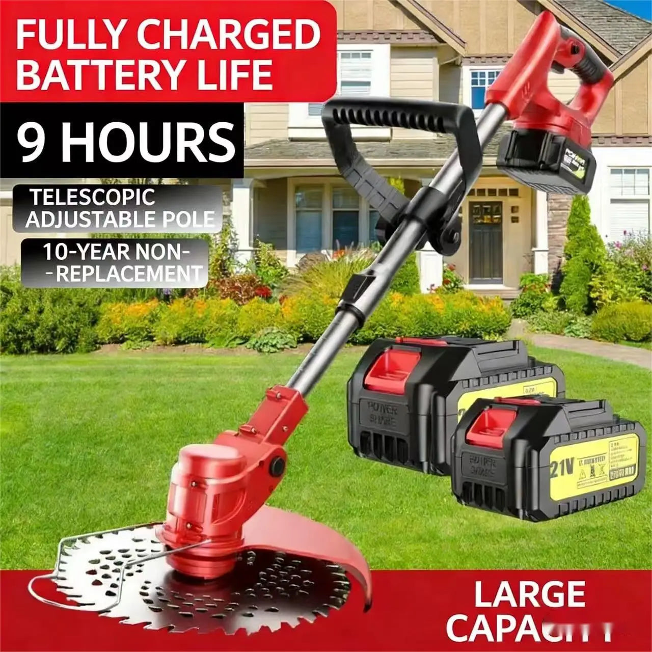 Rechargeable Cordless Garden Weeding And Lawn Mower With Brushless Motor