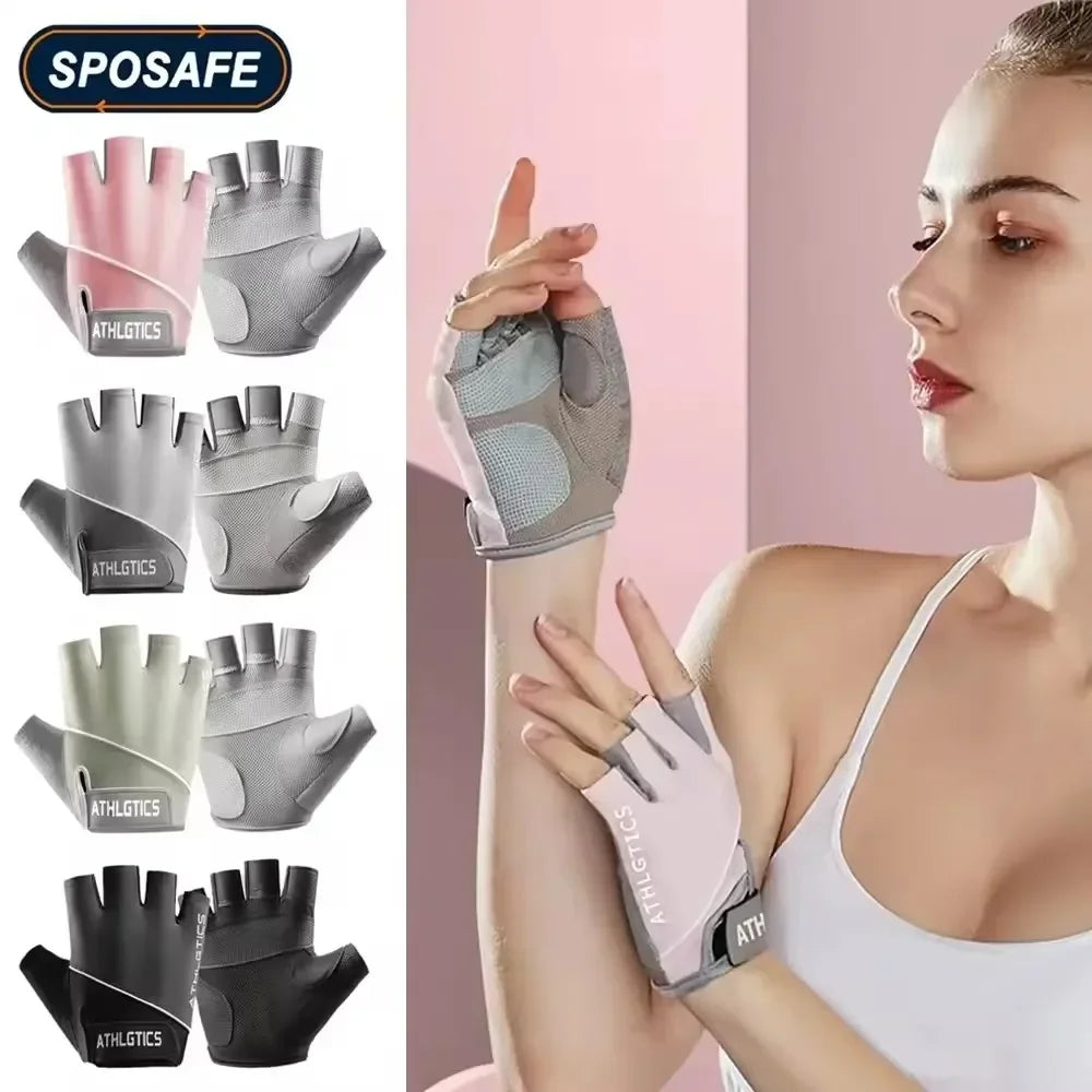 Breathable Fingerless Cycling Gloves Unisex for Men and Women