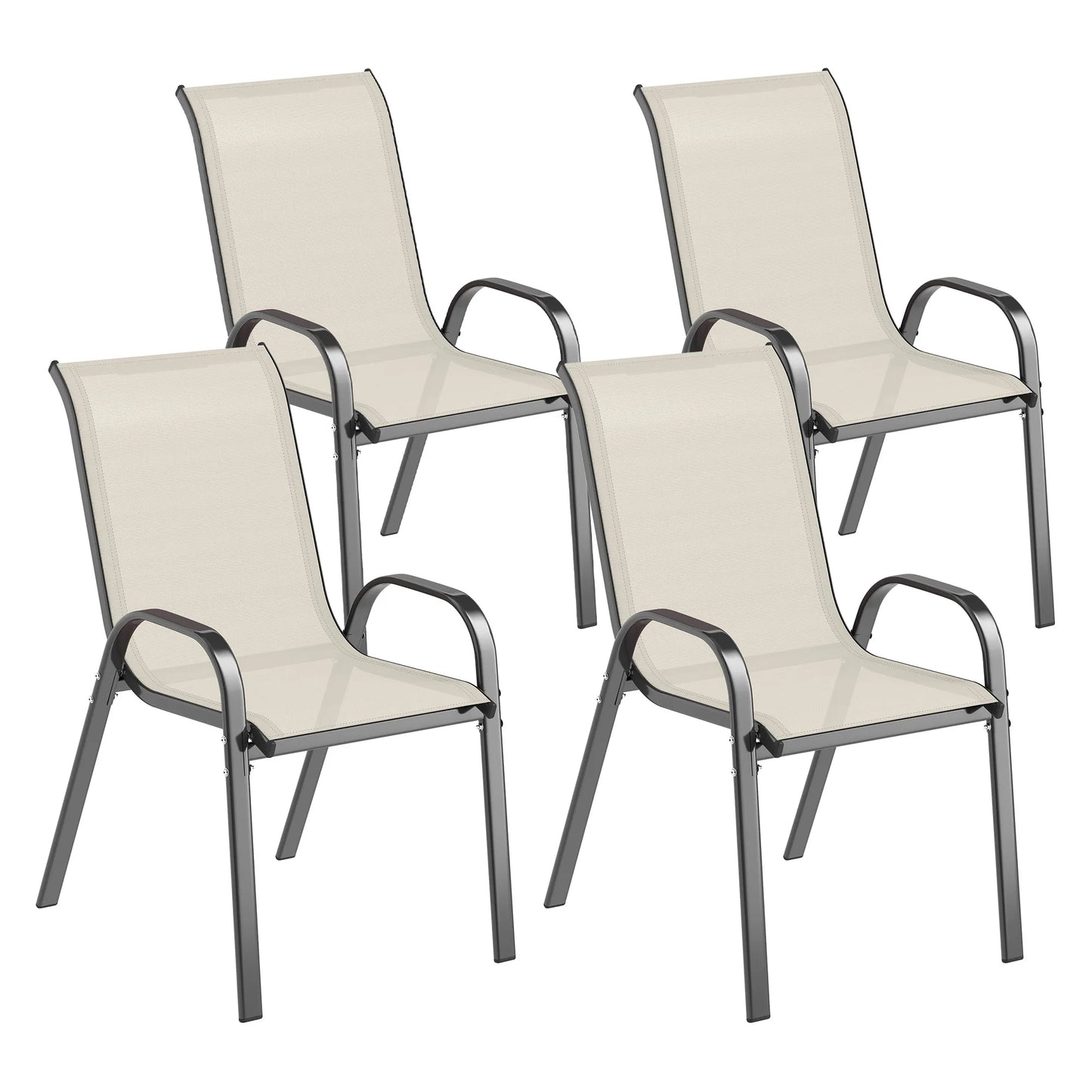 Stackable Outdoor Dining Chairs Set Of Four For Patio