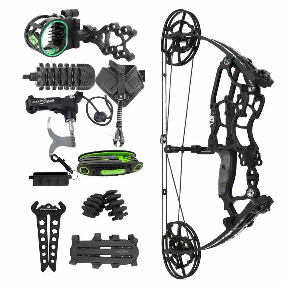 Compound Bow Kit 30 To 70Lb Adjustable Eighty Percent Let Off 340FPS