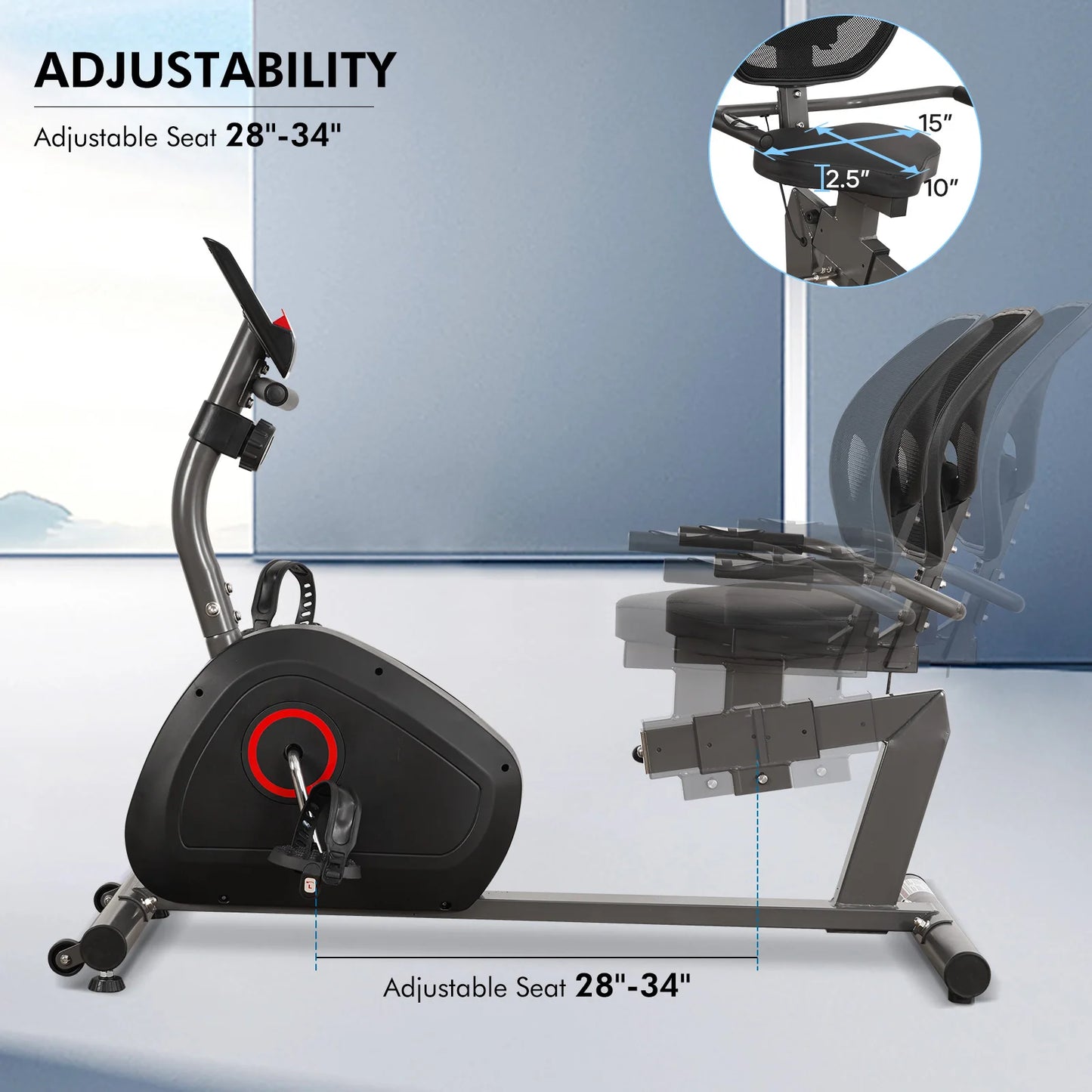 Recumbent Exercise Bike For Home Use Quiet Eight Level Resistance
