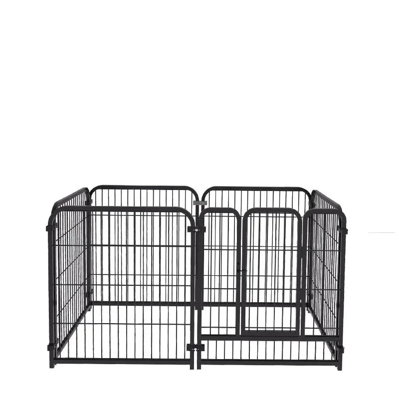 Stainless Steel 6-Panel Dog Fence Playpen, Heavy Duty Enclosure