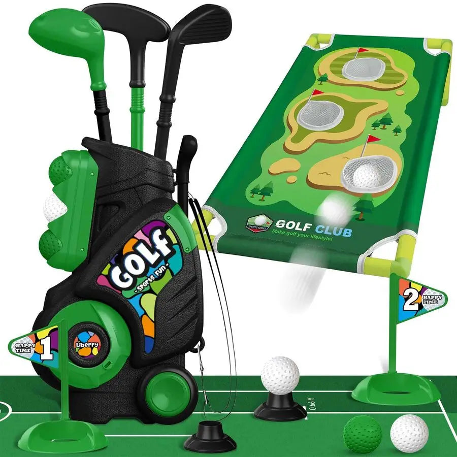 Toddler Golf Set With Putting Mat And Cornhole Board