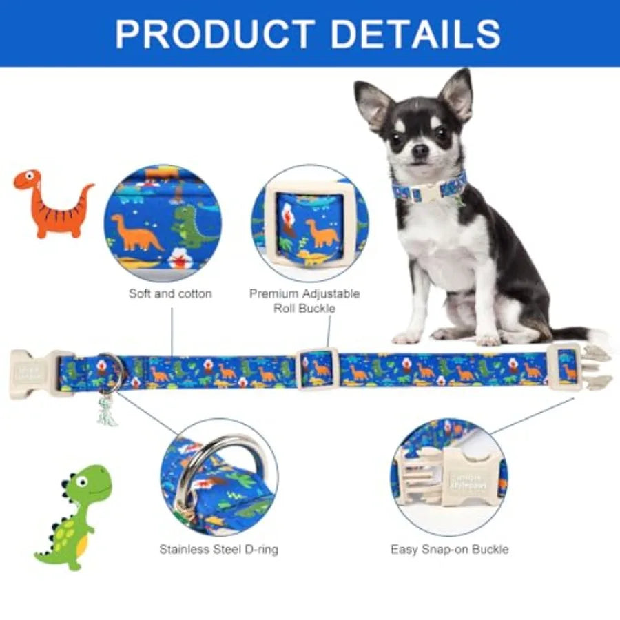 Dog Collar With Coconut Tree Pendant And Plastic Buckle For Small To Large Dogs