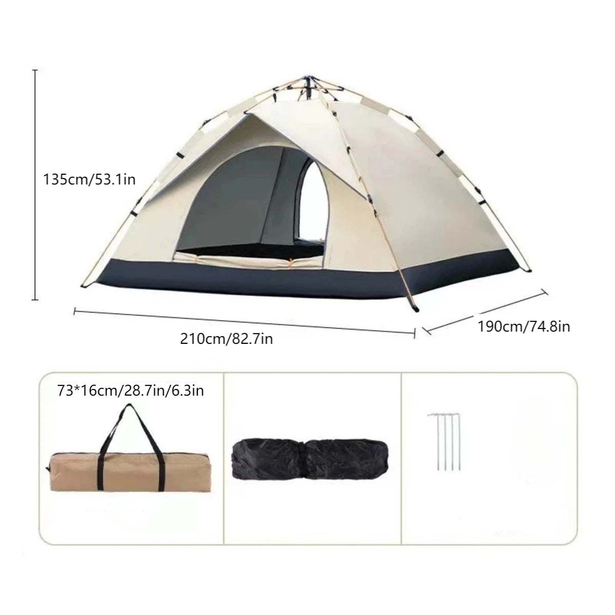 Pakicetus Outdoor Automatic Quick Opening Tent Rainproof Three To Four