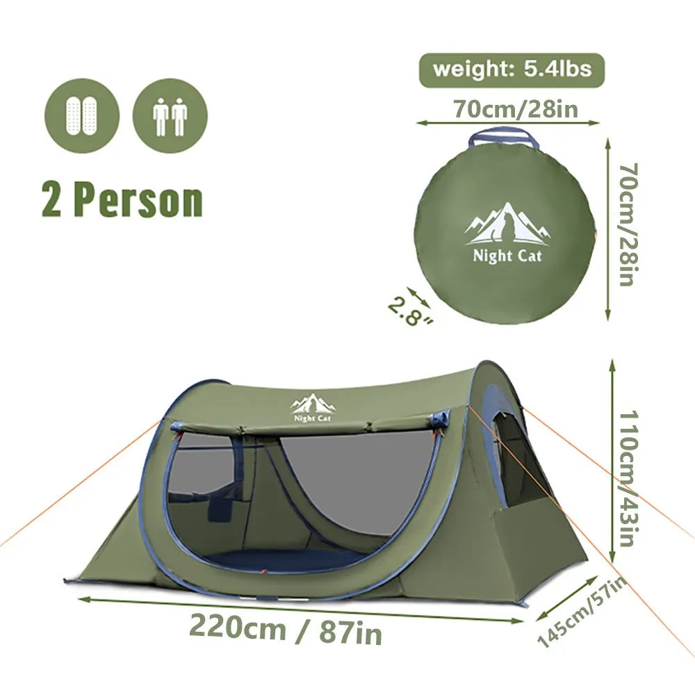 Night Cat Pop Up Tent With Mosquito Net For Camping