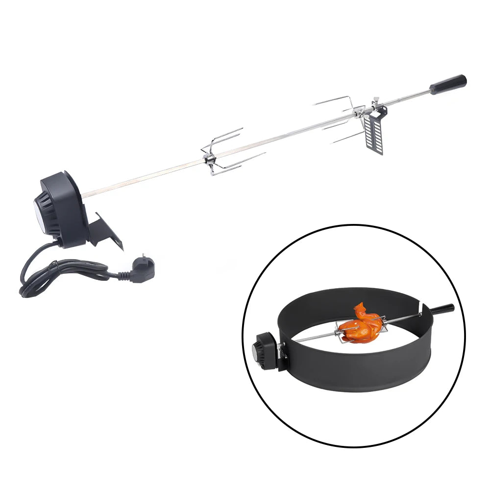 Electric BBQ Grill Spit Rotisserie Kit With Long Cable