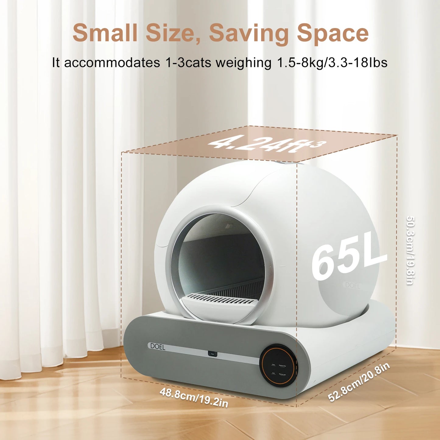 DOEL Self Cleaning Cat Litter Box Automatic App WiFi