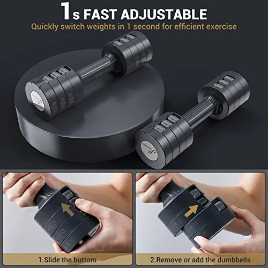 Adjustable Dumbbells Set For Home Gym With Four In One Weight Change