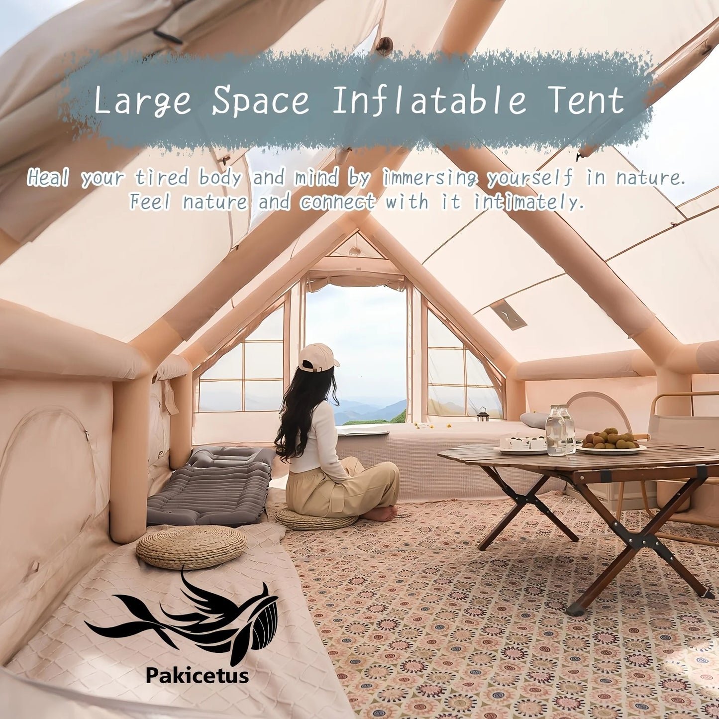 Pakicetus Quick Air Flow Inflatable Camping Tent With Skylight