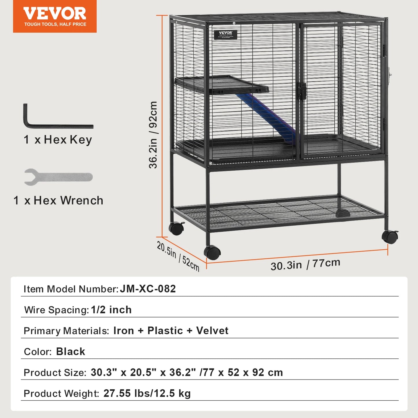 SucceBuy Four-Tier Rolling Metal Ferret Cage Ideal For Pets