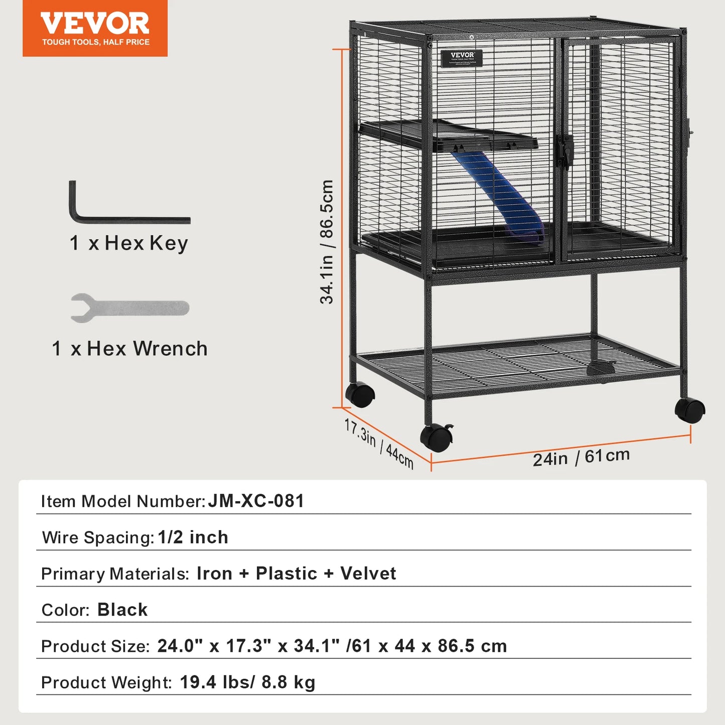 SucceBuy Four-Tier Rolling Metal Ferret Cage Ideal For Pets