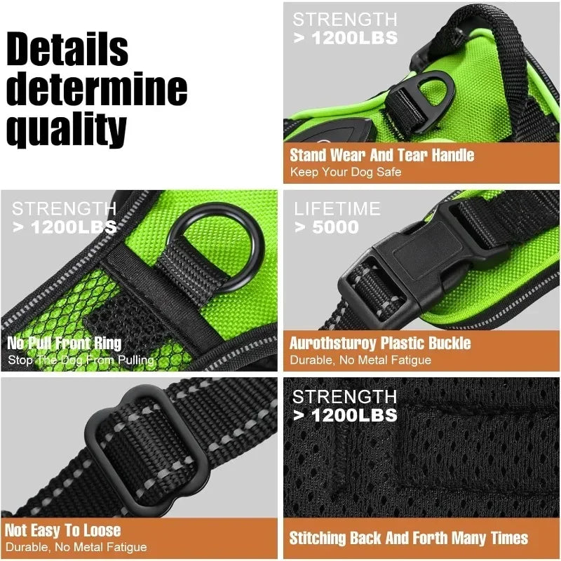 LED Luminous Dog Harness No Pull Adjustable Vest for Outdoor Walking
