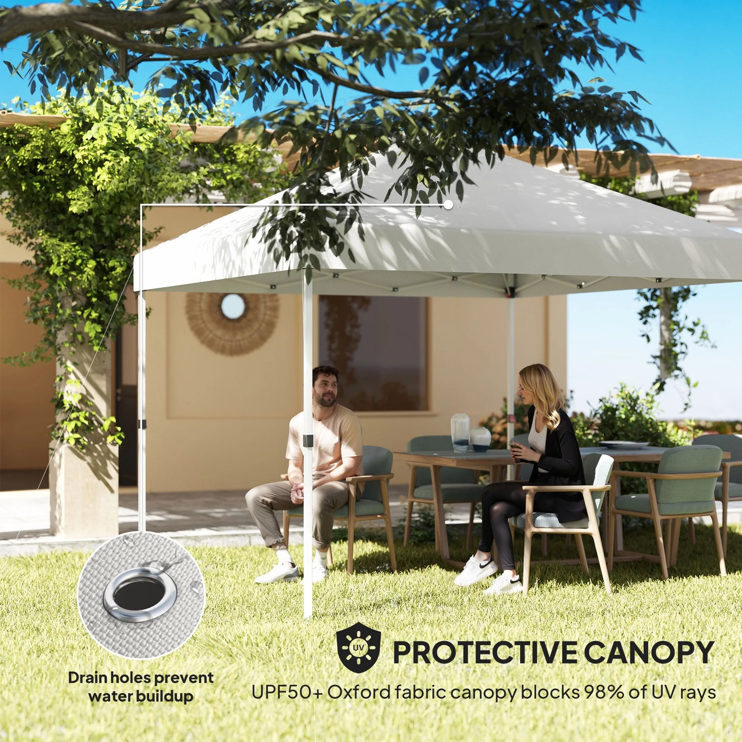 Pop Up Canopy Tent With Half Sidewalls, Easy Outdoor Setup