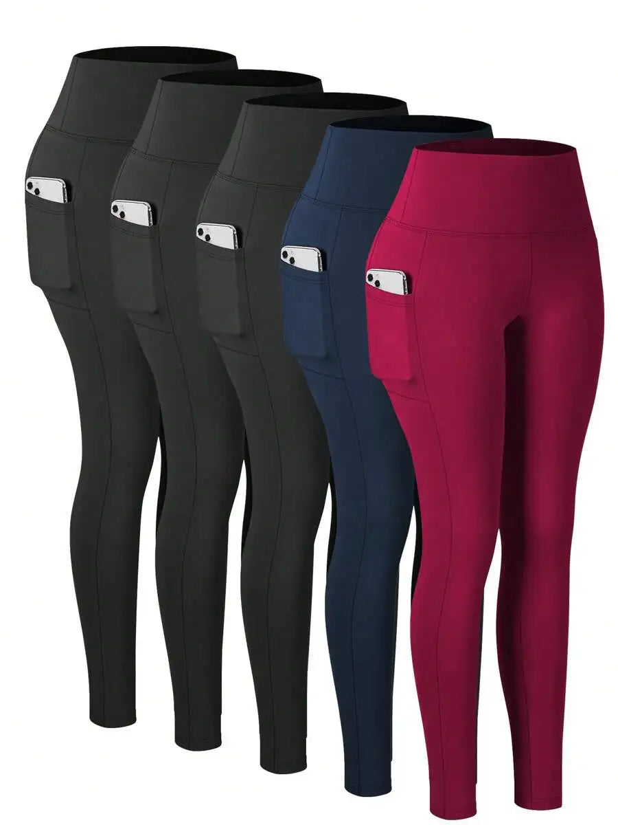 Women's High Waist Leggings With Side Pockets For Yoga And Workout