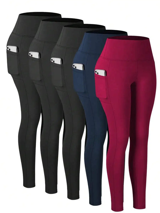 Women's High Waist Leggings With Side Pockets For Yoga And Workout