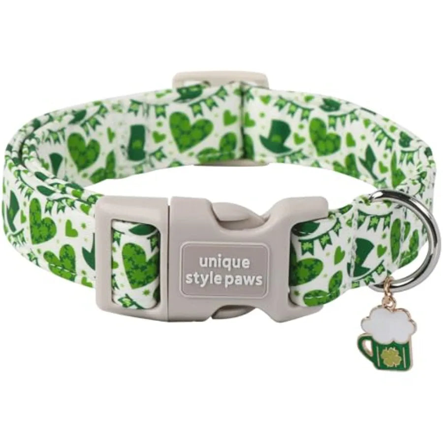 Dog Collar With Coconut Tree Pendant And Plastic Buckle For Small To Large Dogs