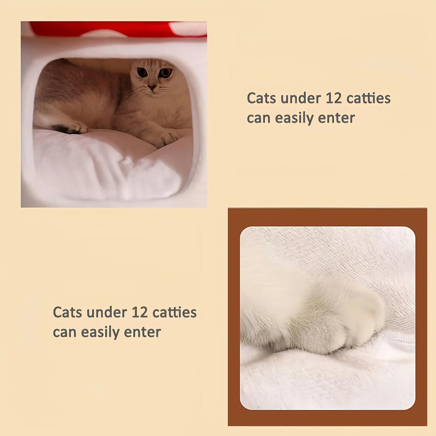 Mushroom Cat Bed Indoor Cat Cave With Removable Washable Cushion