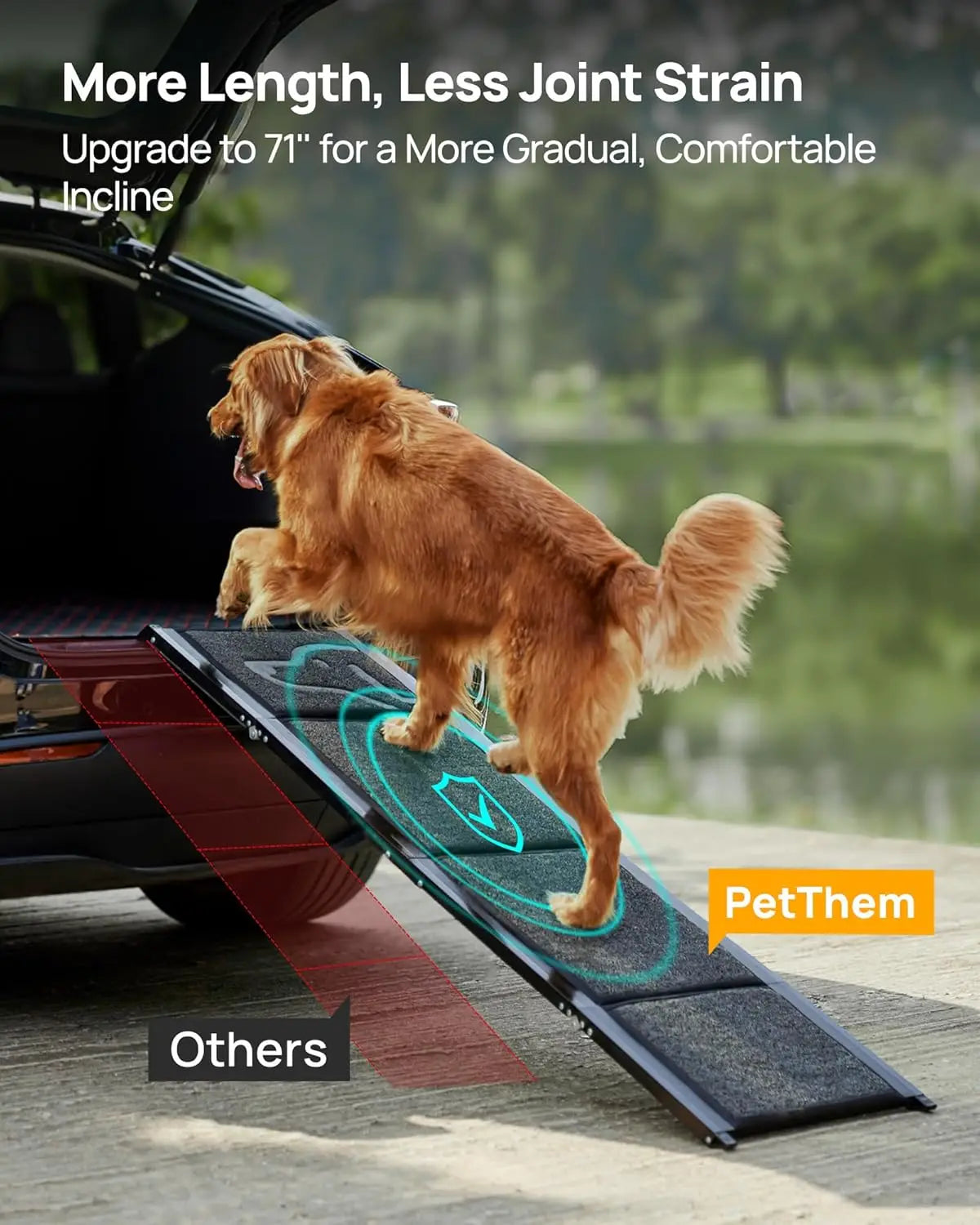 Upgraded Folding Dog Ramp For Car With Non Slip Surface